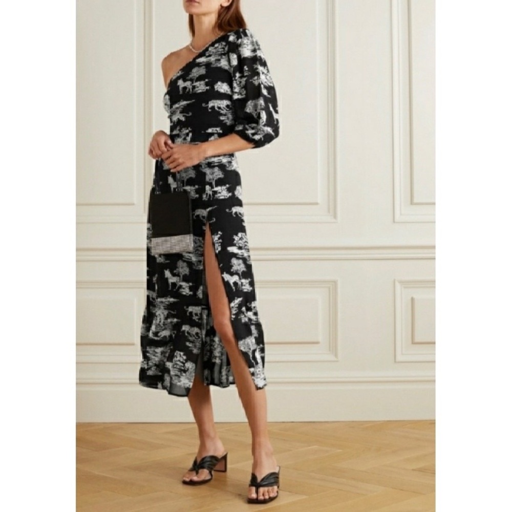 Reformation Freeport Safari Maxi Dress One Sleeve